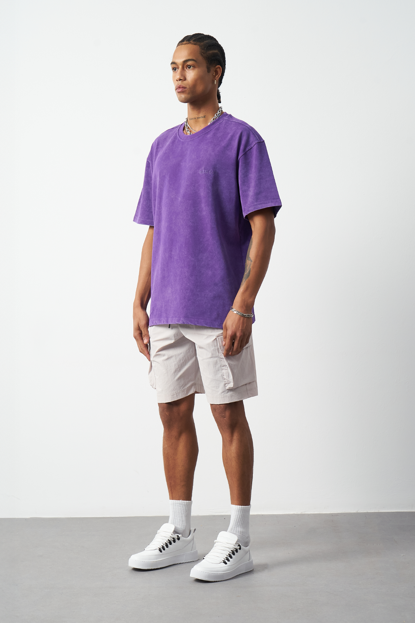 Distressed Washed Boxy Fit Premium T-Shirt