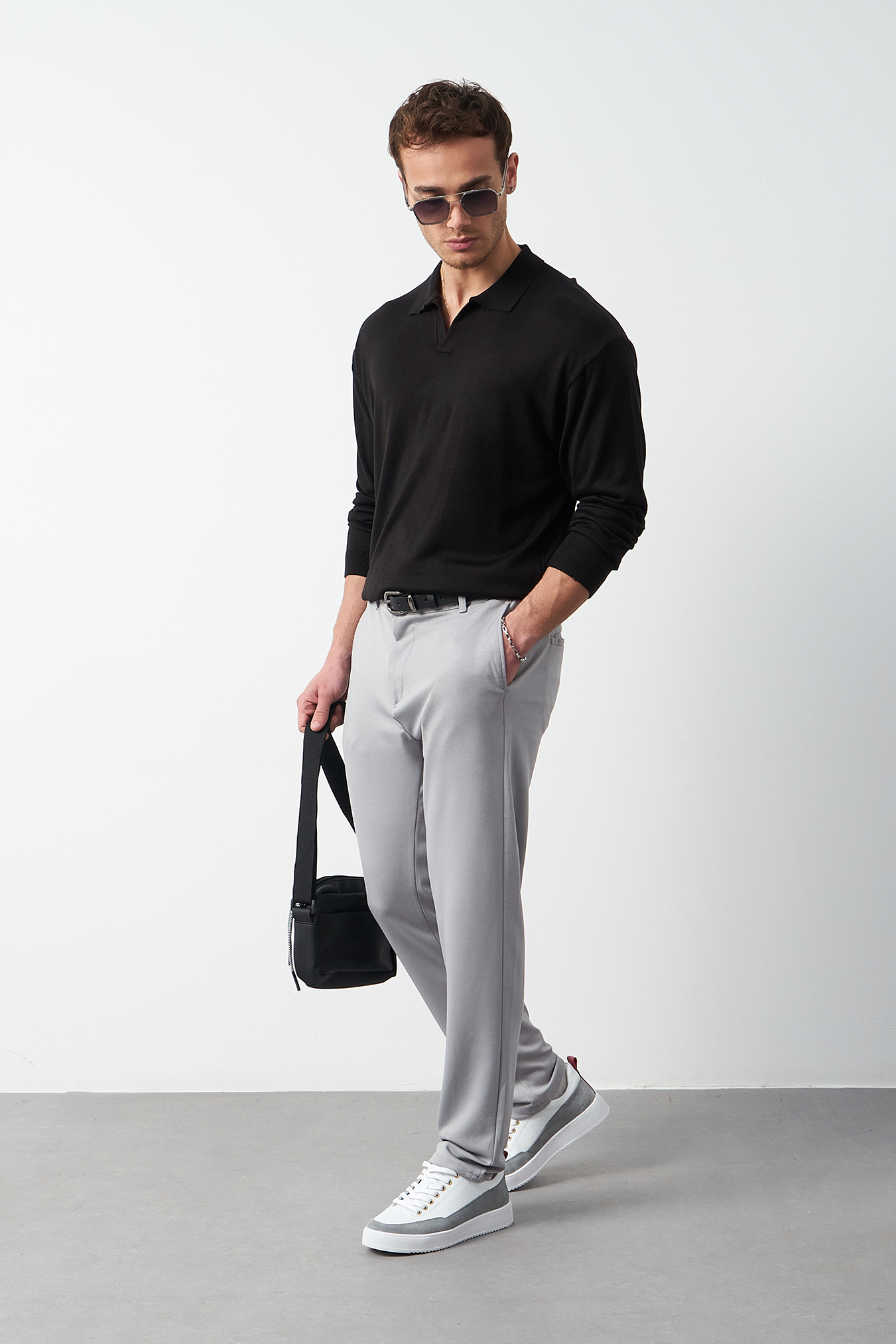 Long Sleeve Oversized Fine Knit Men’s Sweater
