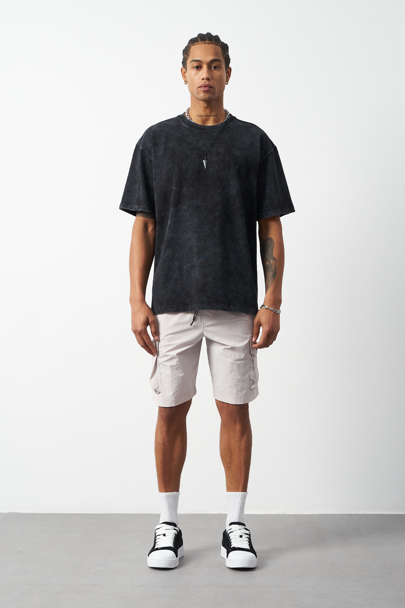 Distressed Washed Boxy Fit Premium T-Shirt