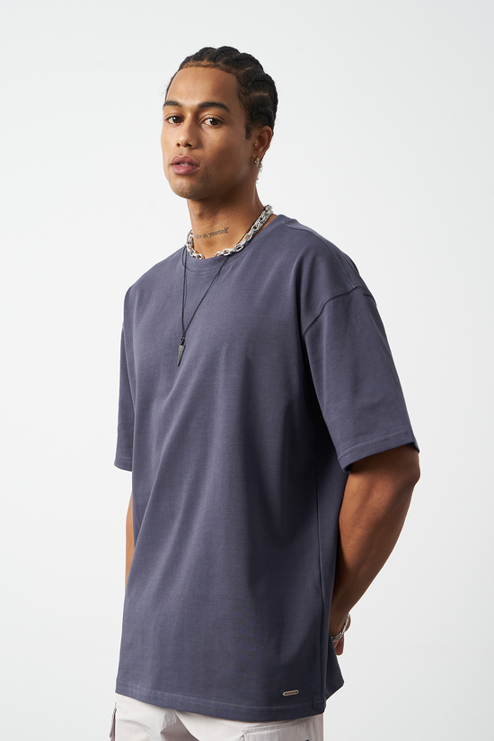 Oversized Stitch Detailed Premium Basic T-Shirt