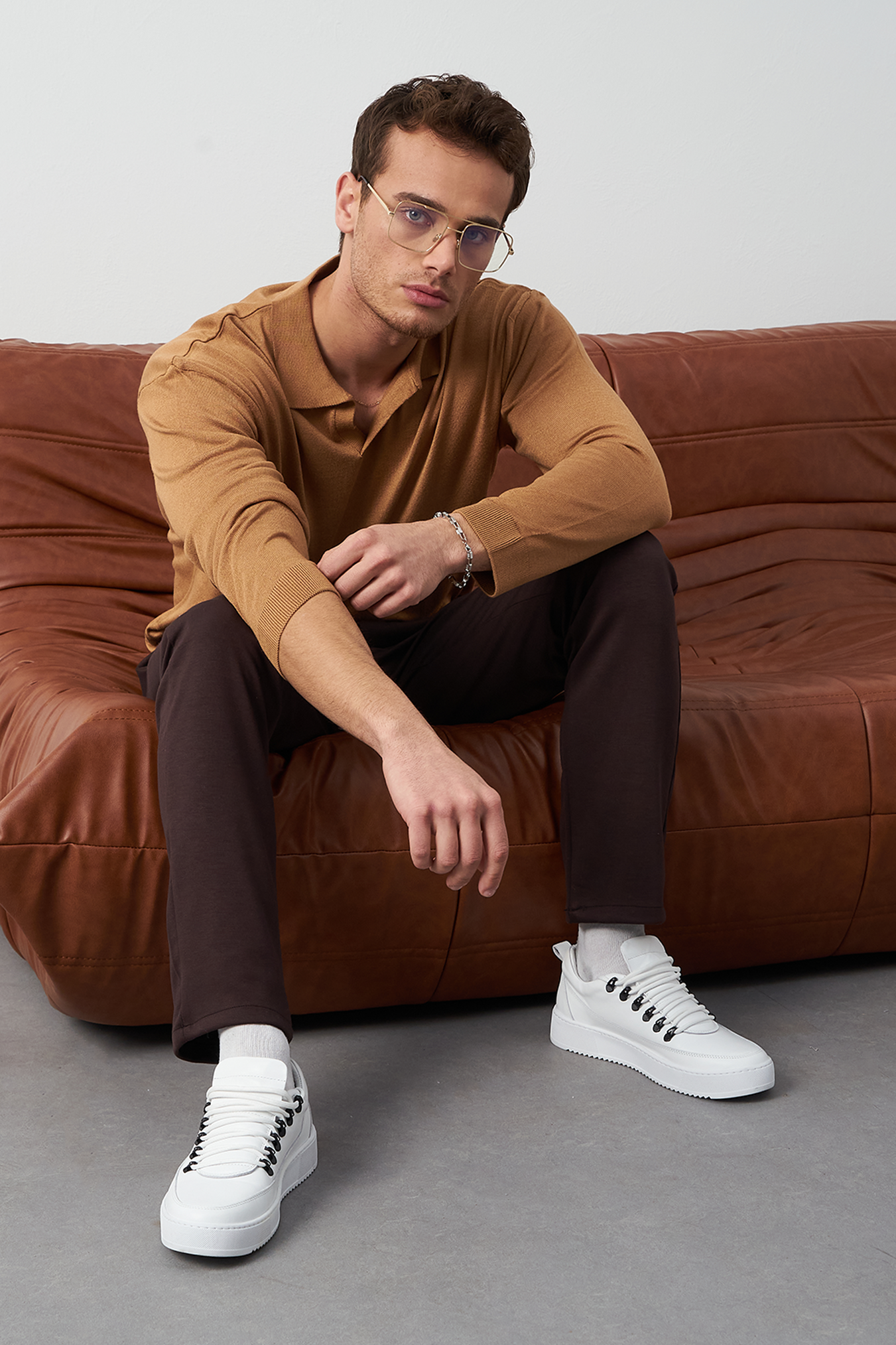Long Sleeve Oversized Fine Knit Men’s Sweater