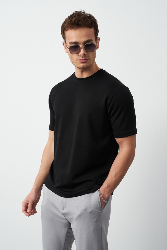 Modal Fabric Regular Fit Crew Neck T-Shirt