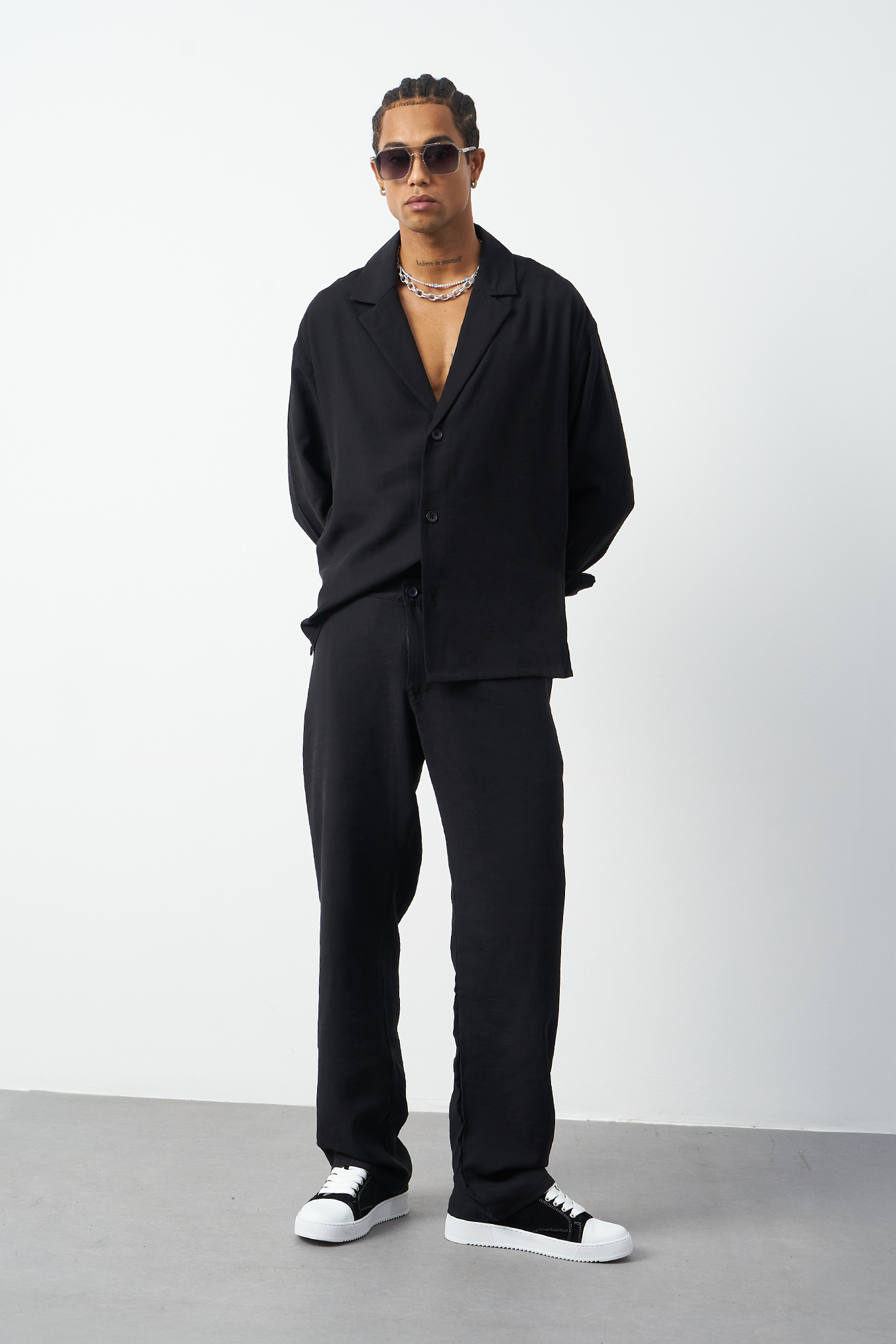 Suede Patterned Modal Thick Fabric Men's Shirt