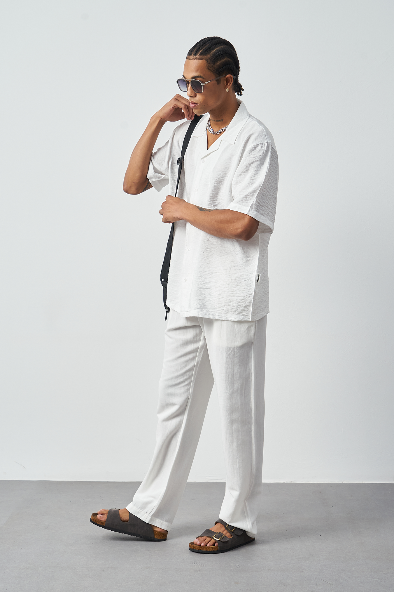 Oversized Thin Fabric Cuban Collar Men's Shirt
