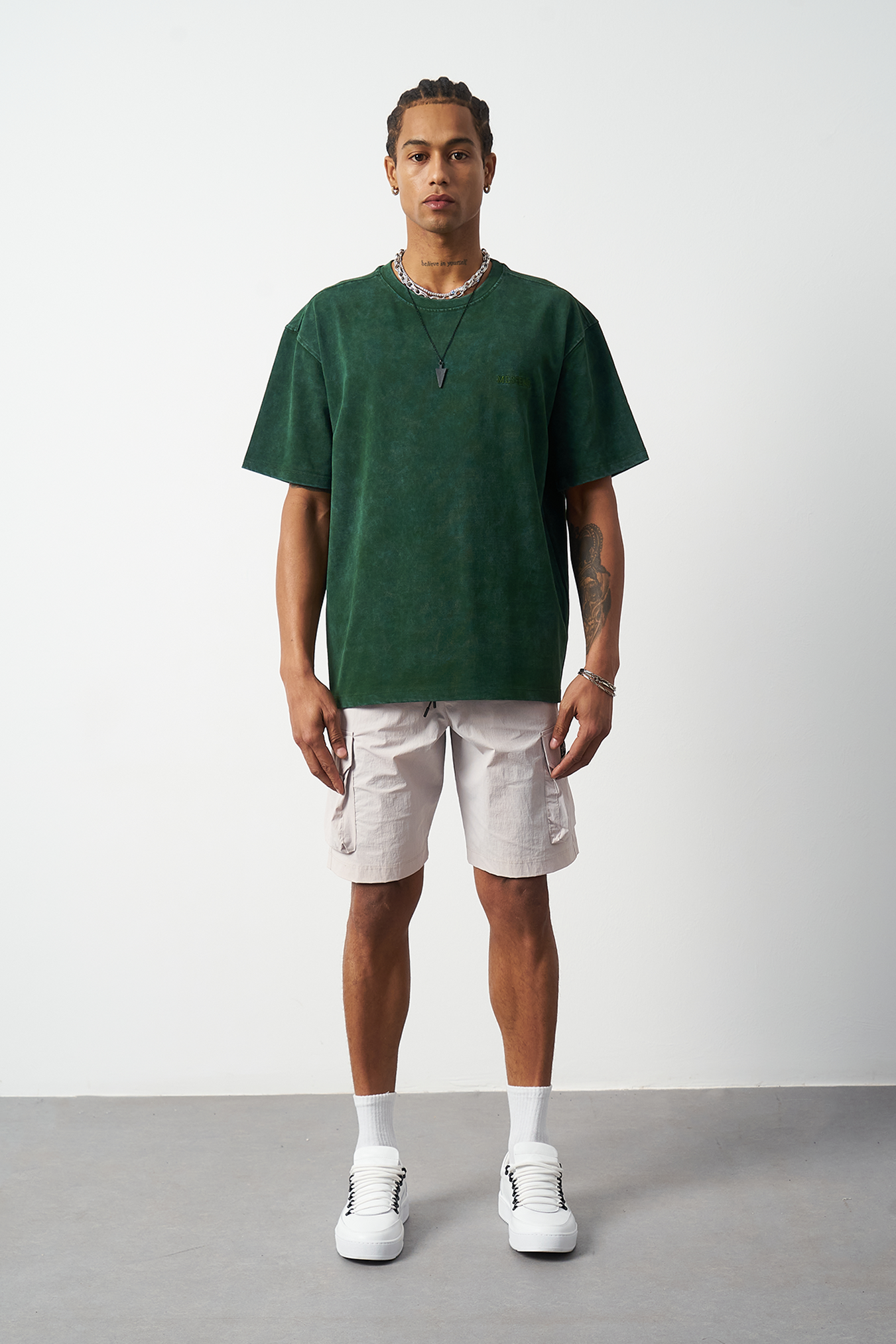 Distressed Washed Boxy Fit Premium T-Shirt
