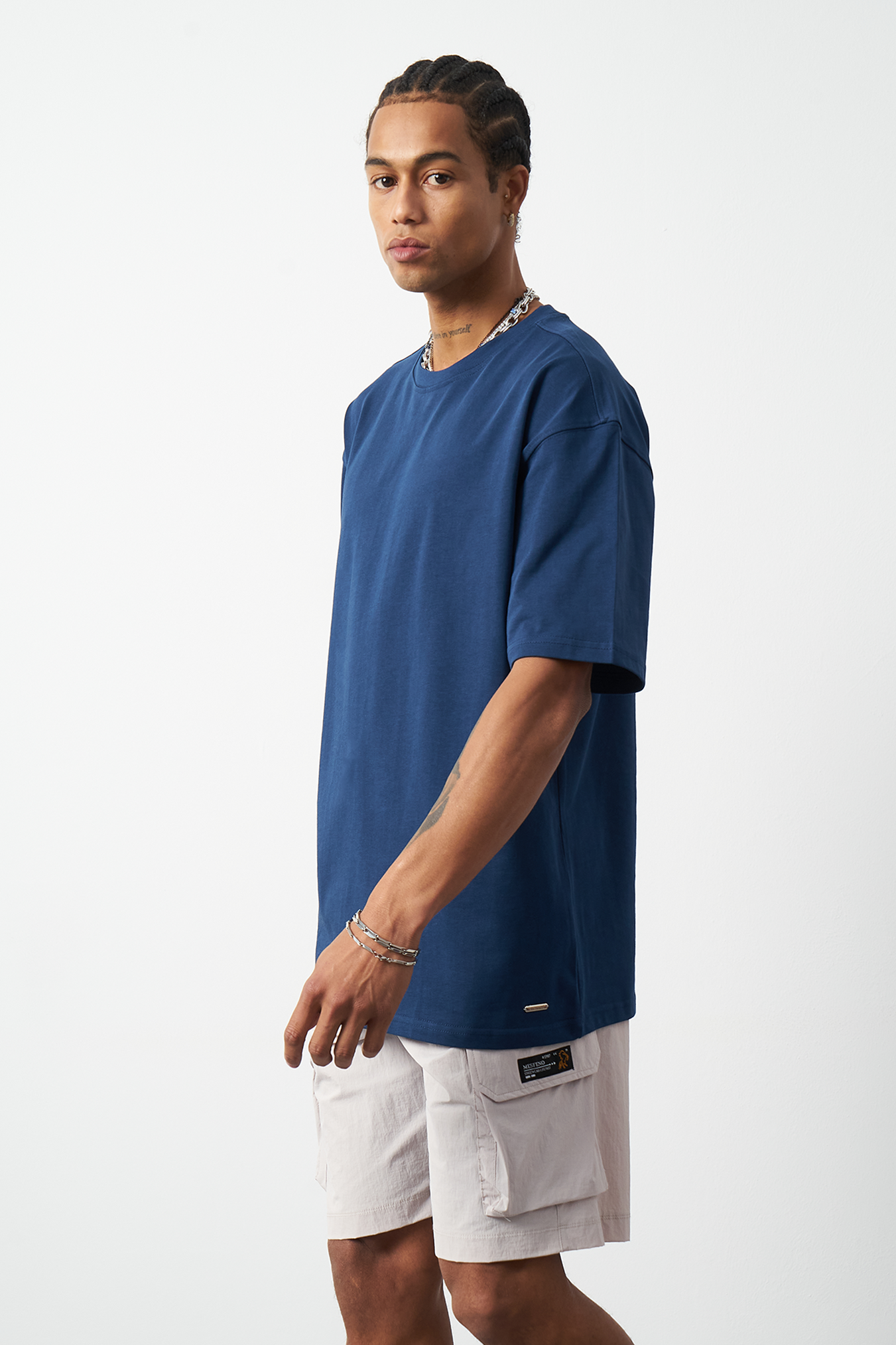 Oversized Stitch Detailed Premium Basic T-Shirt