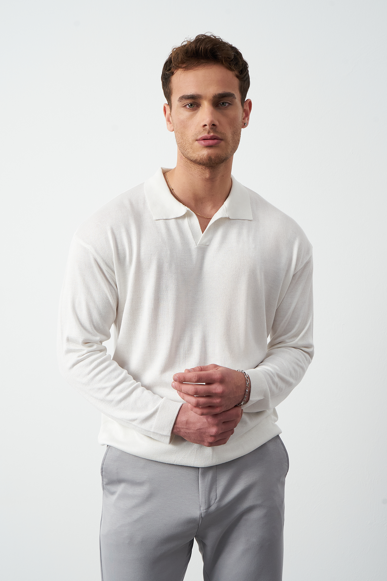 Long Sleeve Oversized Fine Knit Men’s Sweater