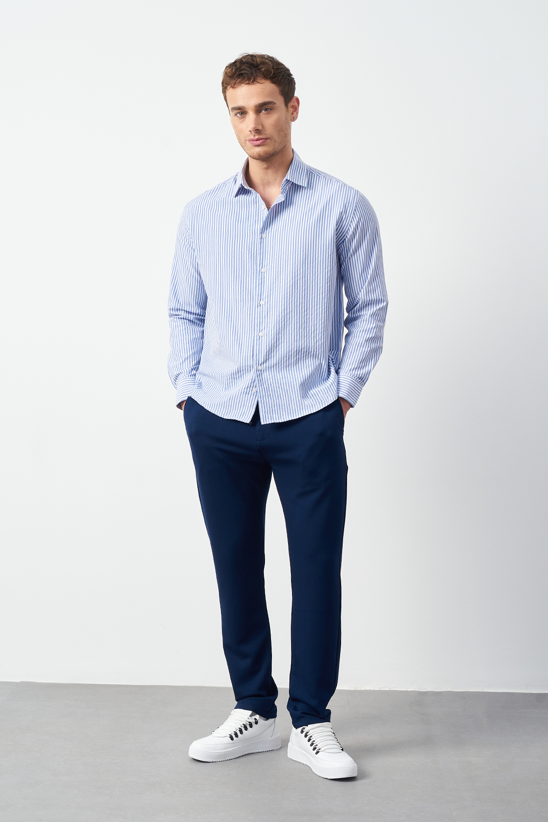 Striped Dress Shirt - Relaxed Fit Premium Design