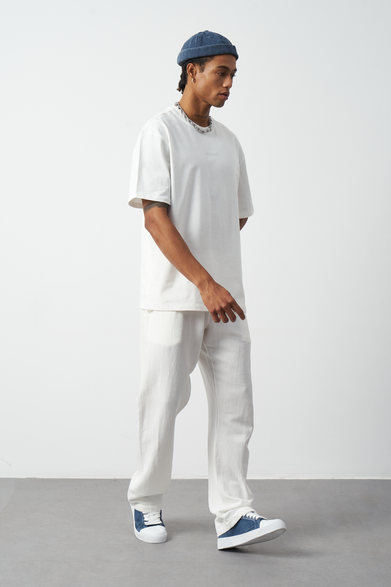 Front Printed Boxy Fit Crew Neck T-Shirt