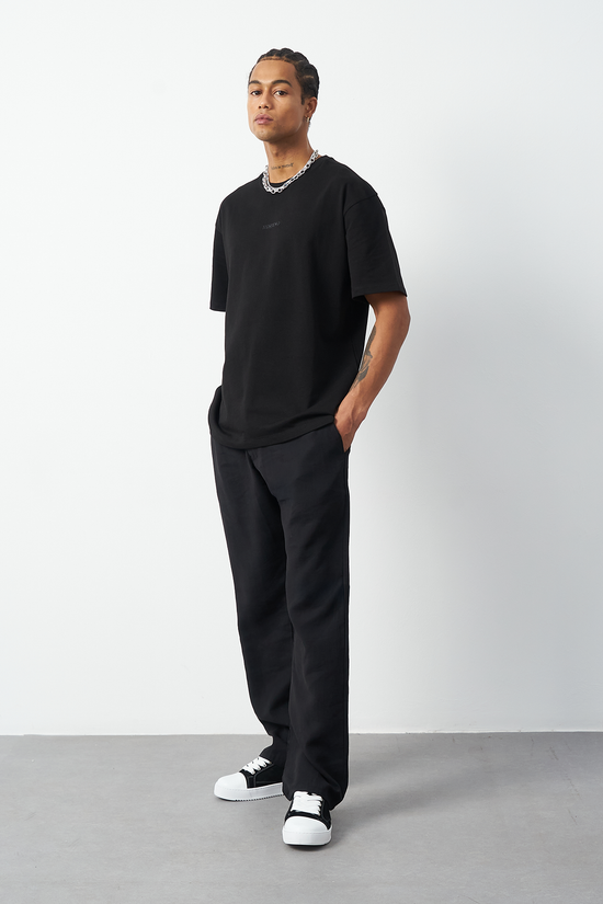 Front Printed Boxy Fit Crew Neck T-Shirt