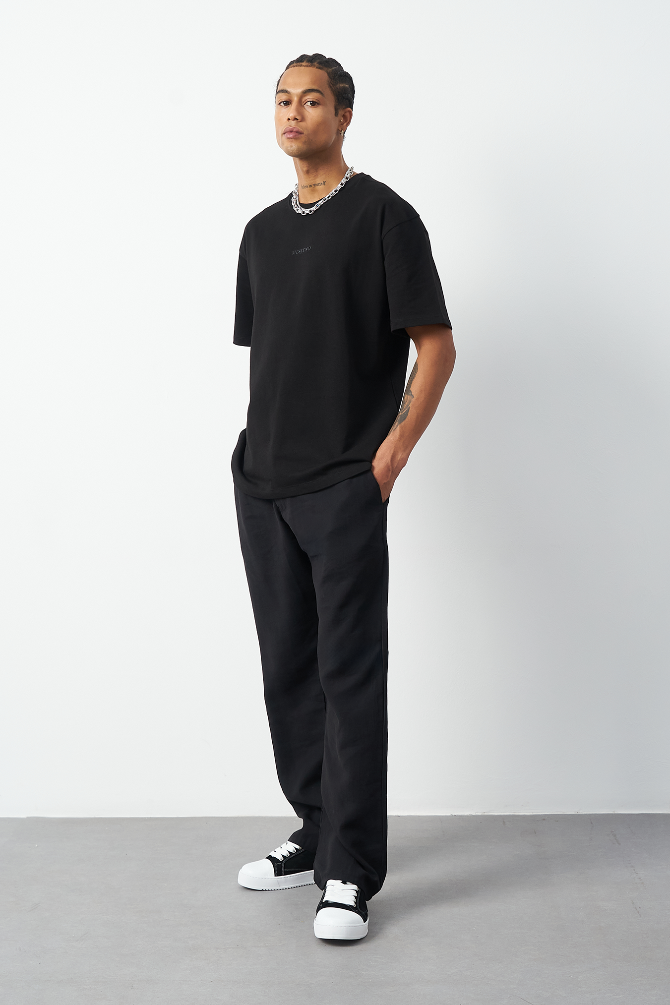 Front Printed Boxy Fit Crew Neck T-Shirt