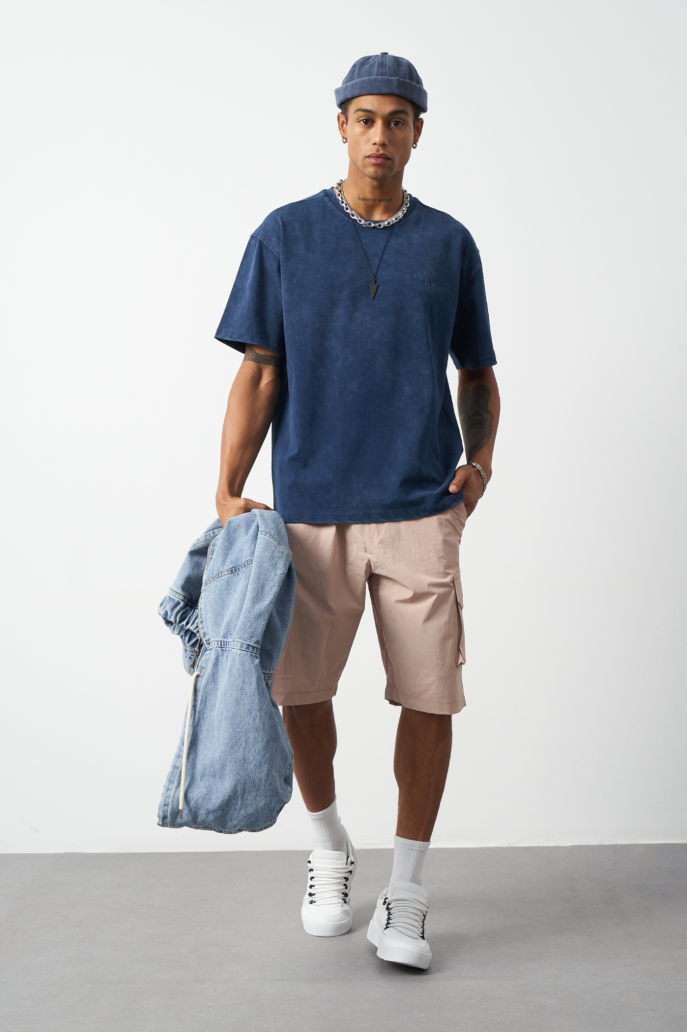 Distressed Washed Boxy Fit Premium T-Shirt