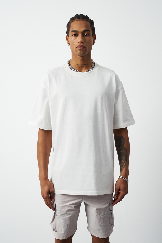 Oversized Stitch Detailed Premium Basic T-Shirt