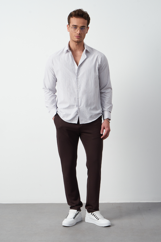 Striped Dress Shirt - Relaxed Fit Premium Design