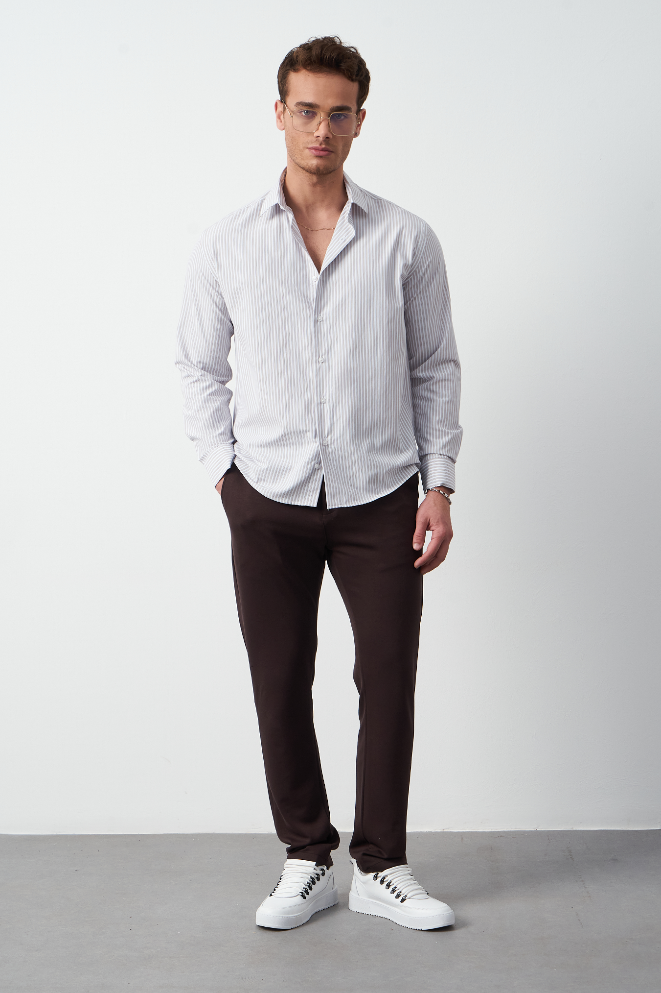 Striped Dress Shirt - Relaxed Fit Premium Design