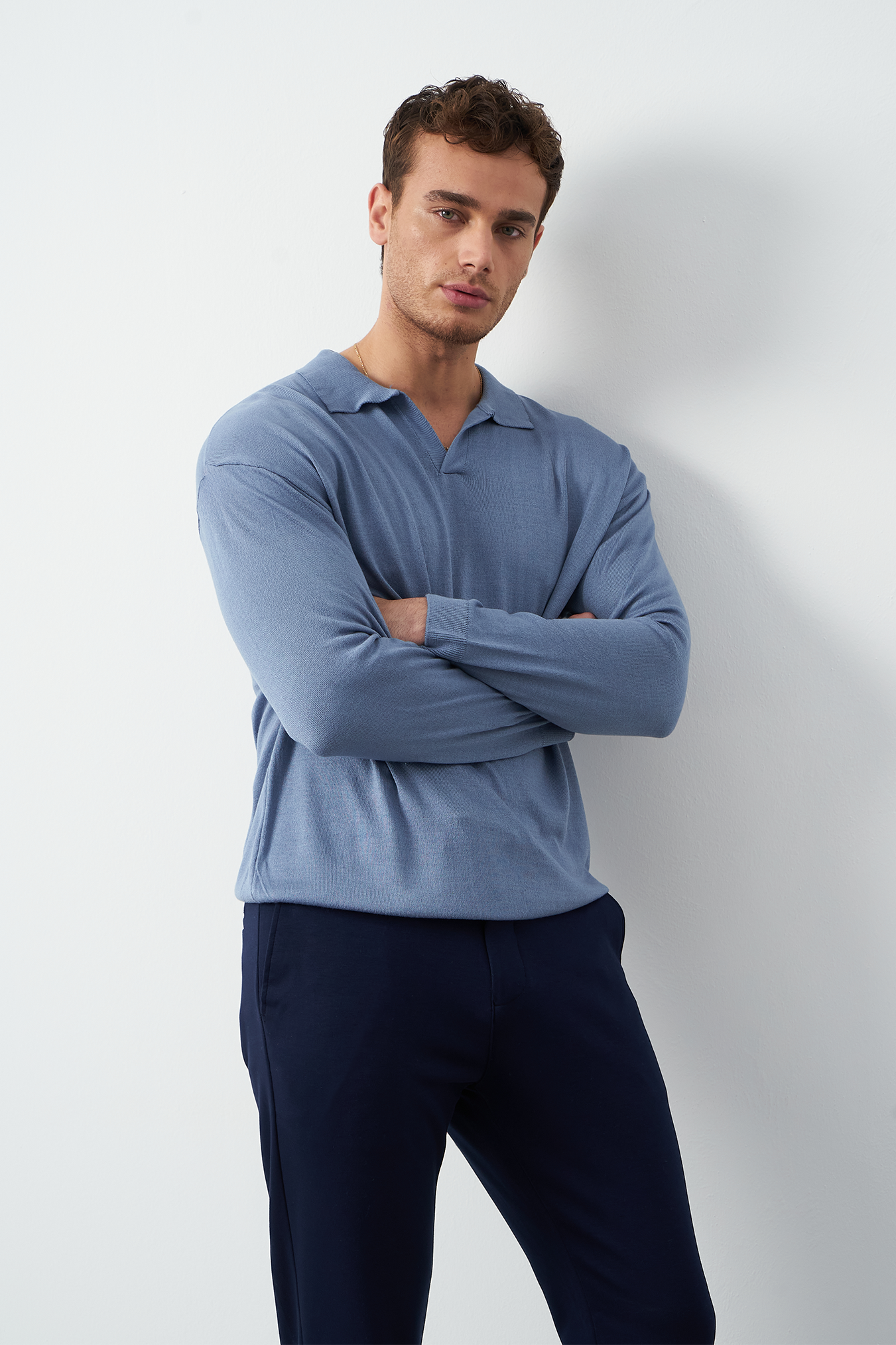 Long Sleeve Oversized Fine Knit Men’s Sweater
