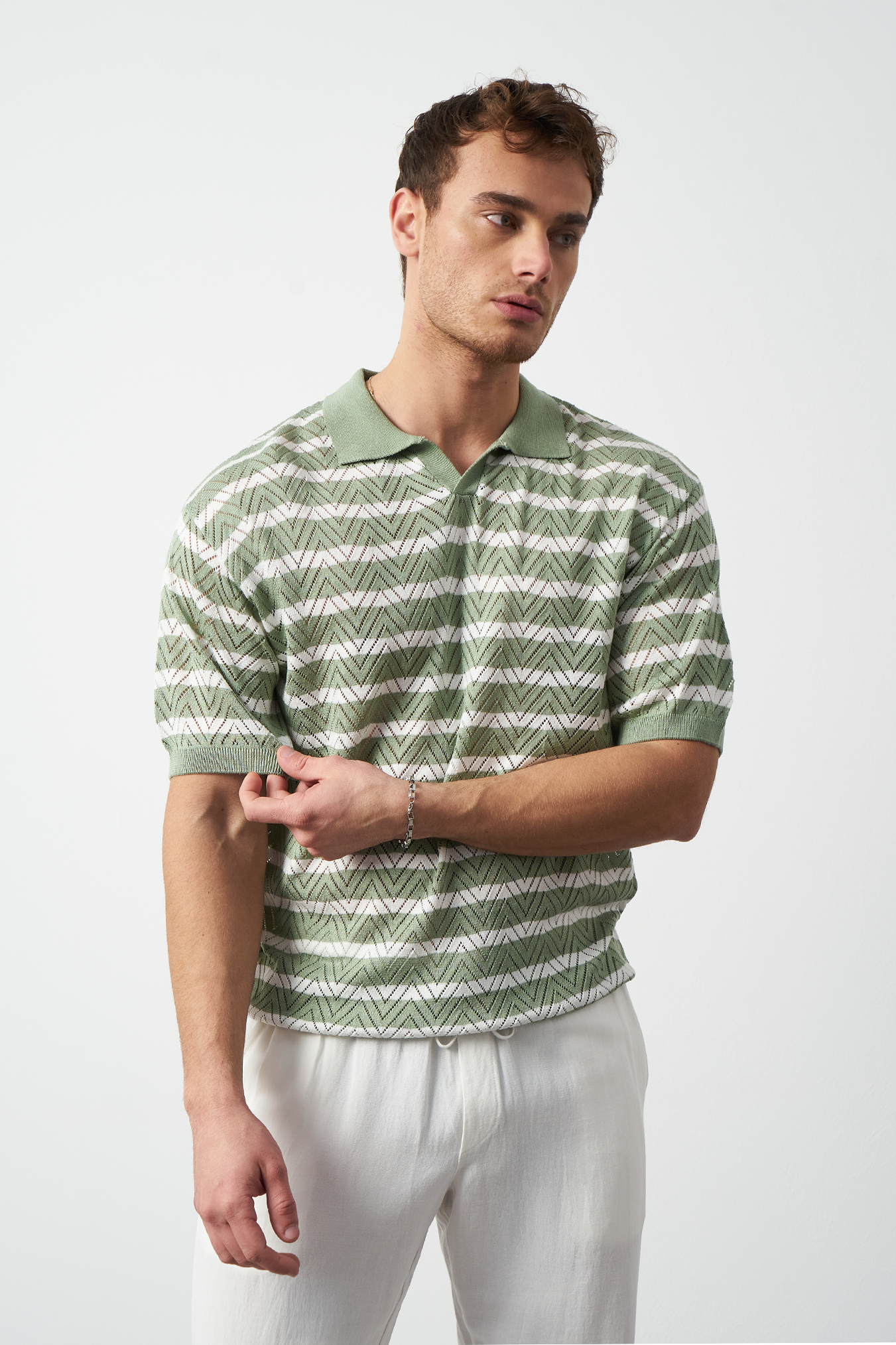 Striped Regular Fit Fine Knit Men's T-Shirt