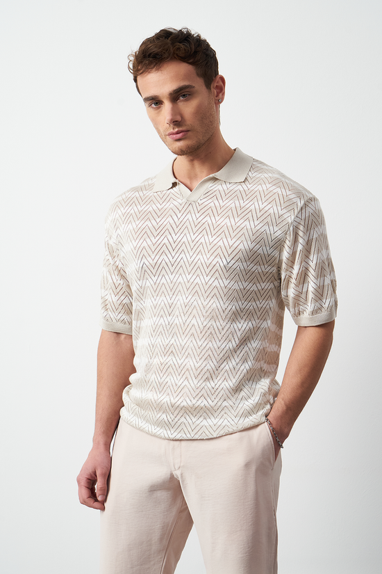 Striped Regular Fit Fine Knit Men's T-Shirt