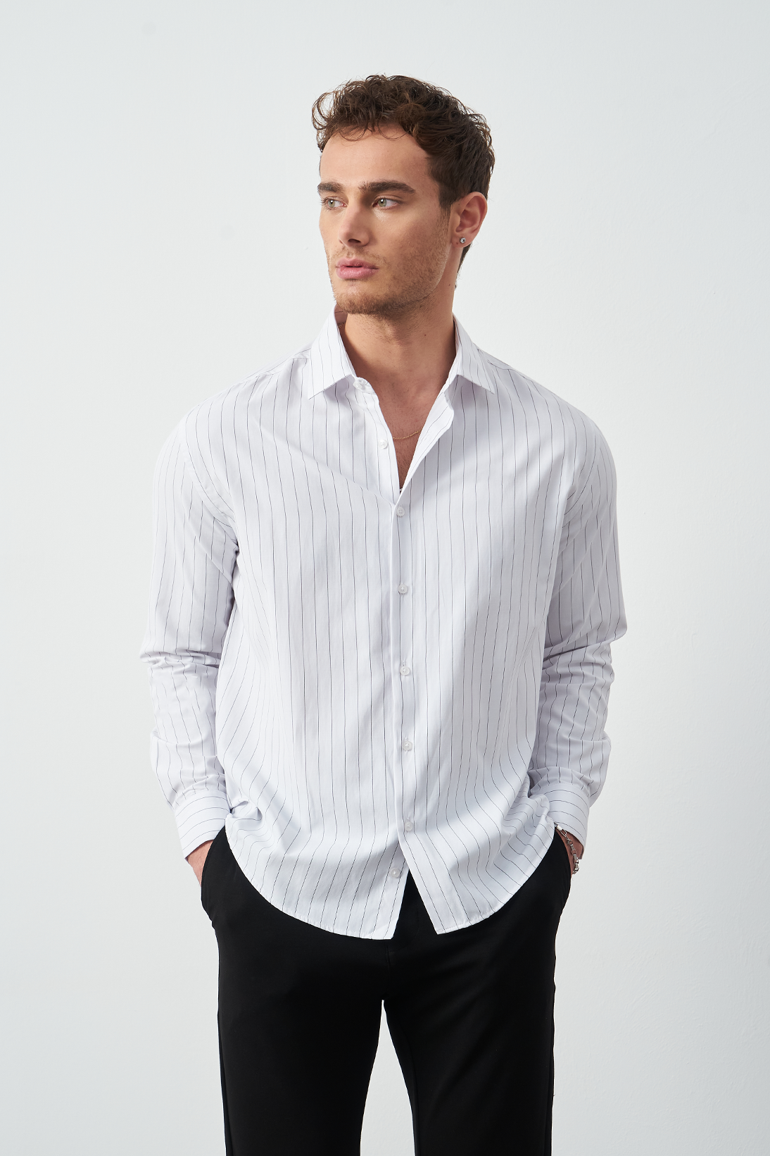 Boxy Fit Striped Men's Shirt