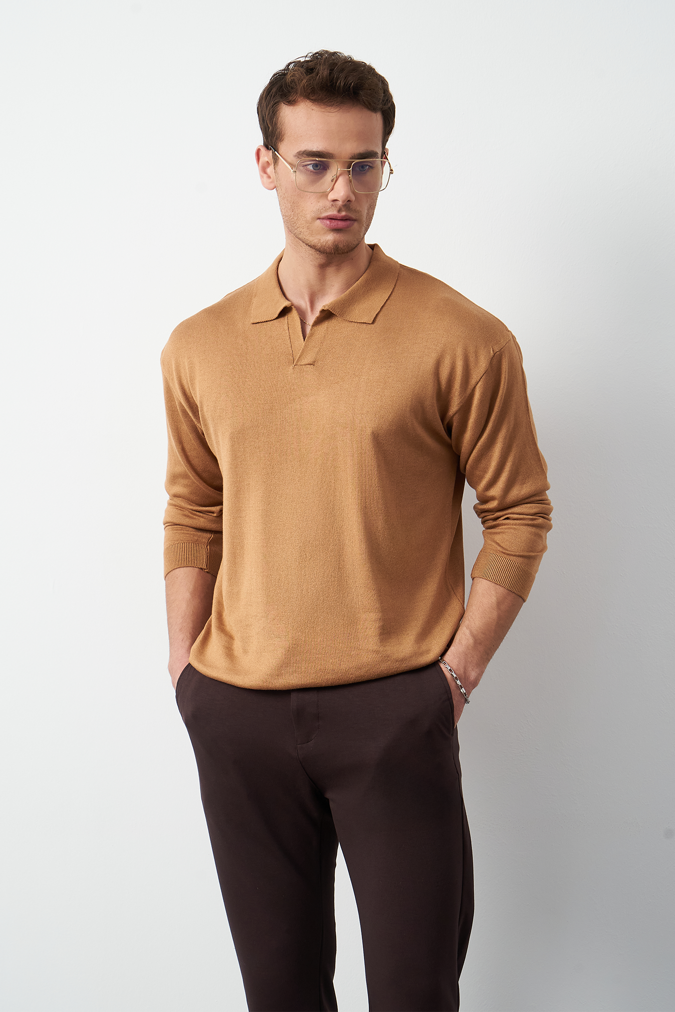 Long Sleeve Oversized Fine Knit Men’s Sweater