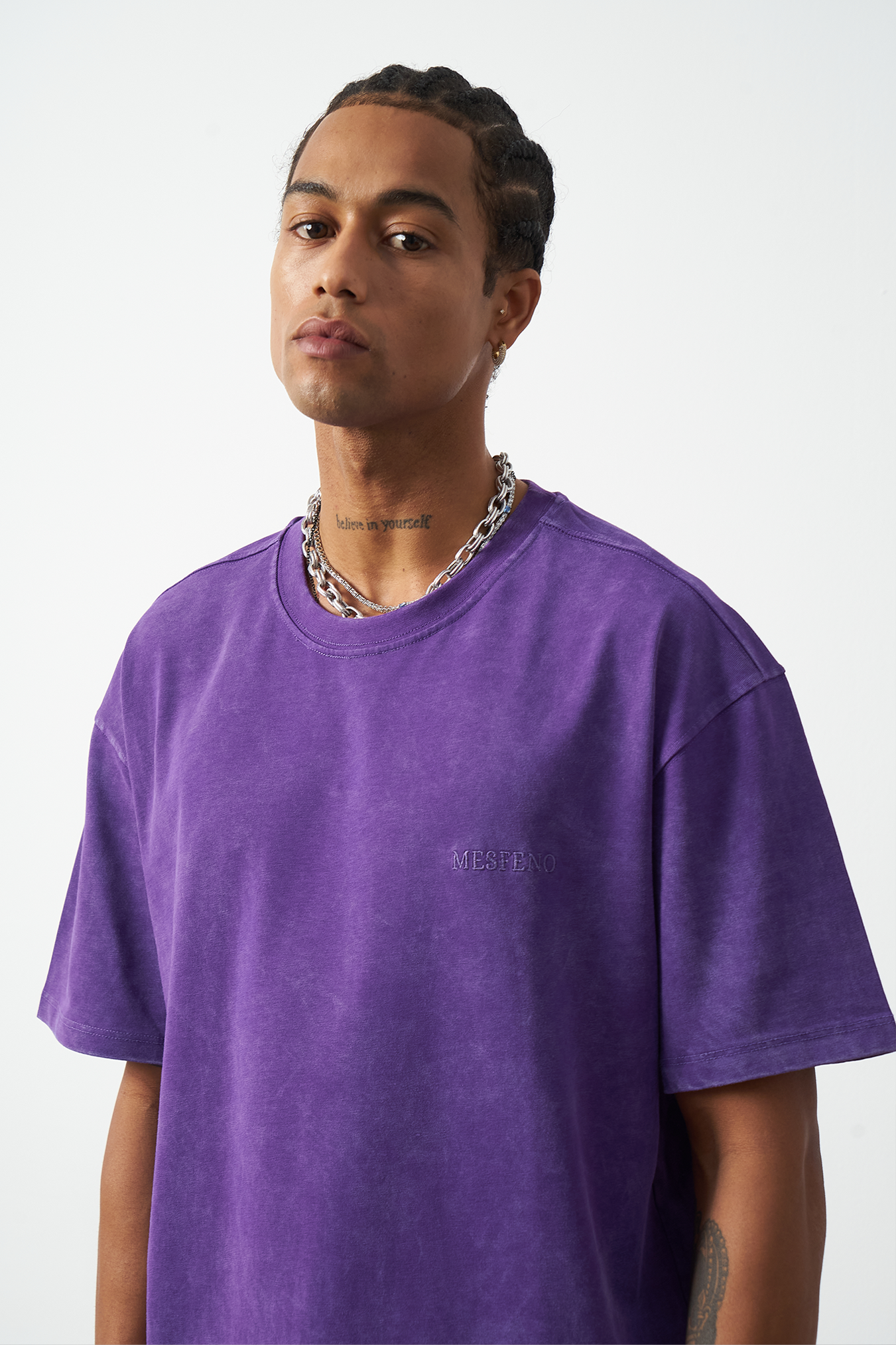 Distressed Washed Boxy Fit Premium T-Shirt