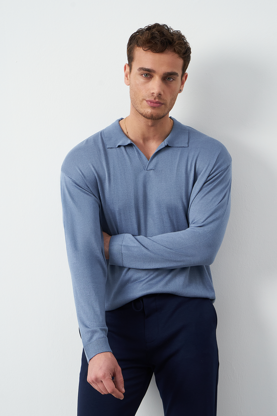 Long Sleeve Oversized Fine Knit Men’s Sweater