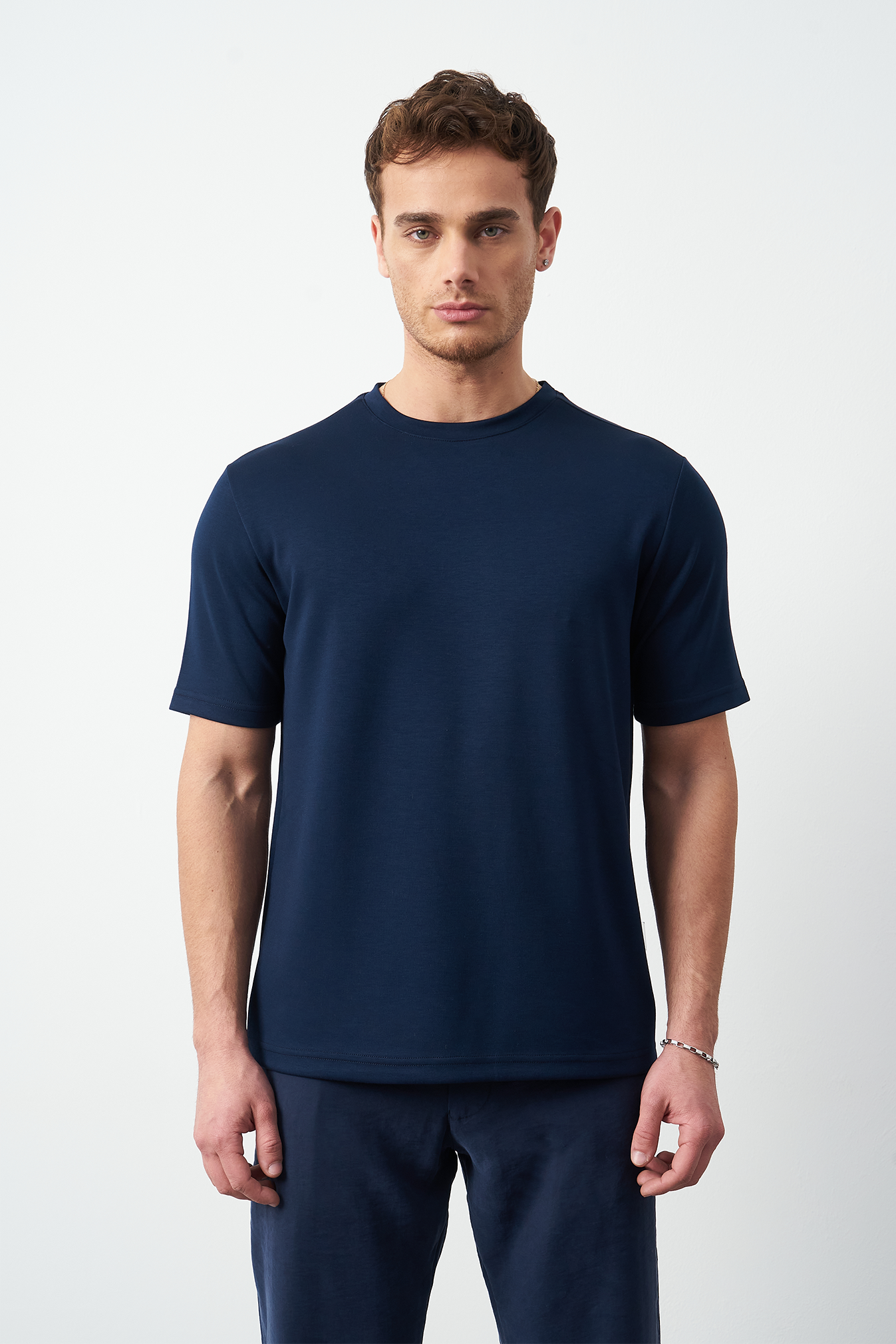 Modal Fabric Regular Fit Crew Neck T-Shirt