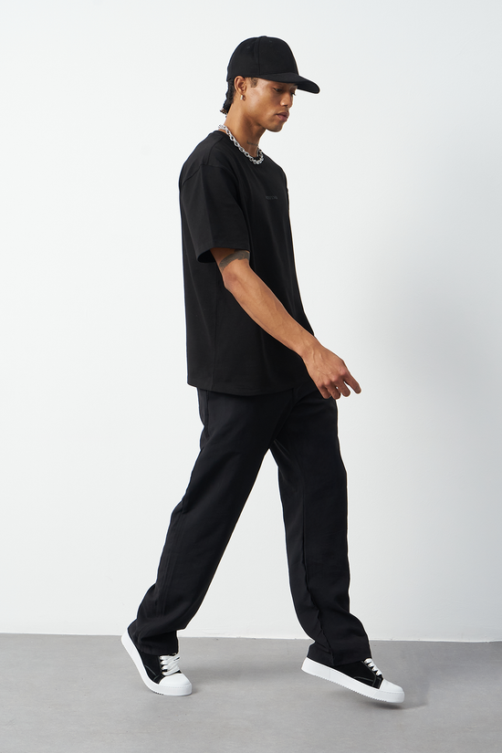 Front Printed Boxy Fit Crew Neck T-Shirt