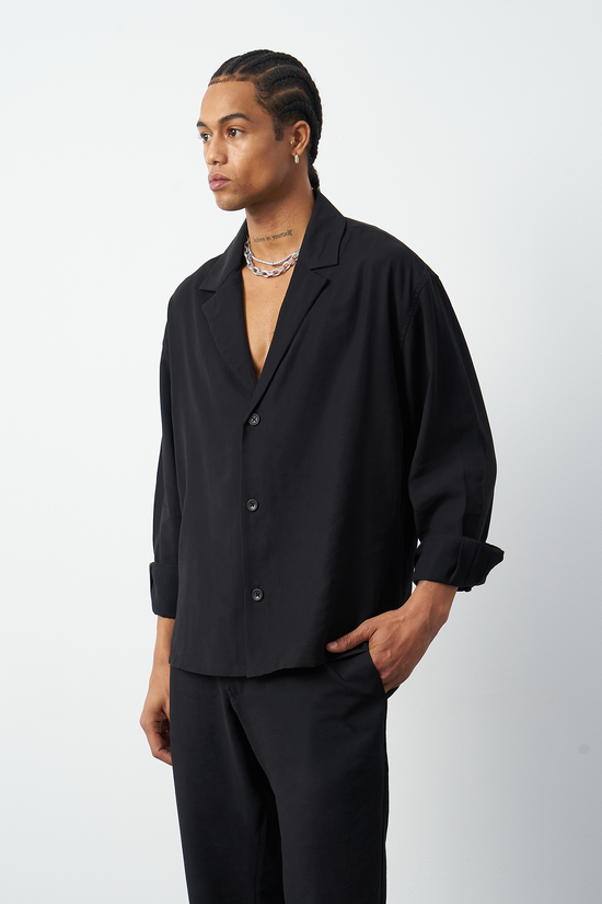 Suede Patterned Modal Thick Fabric Men's Shirt