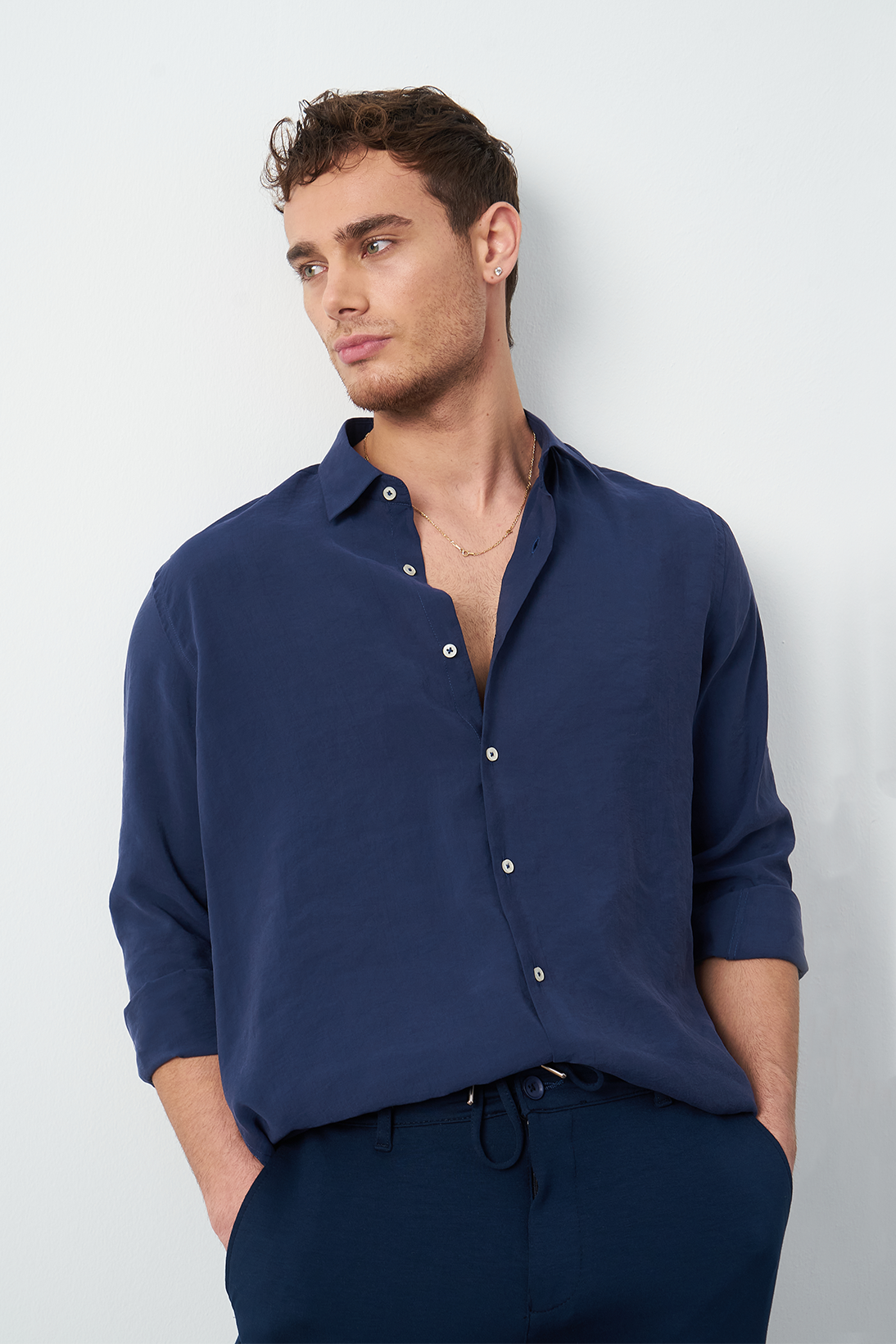 Modal Long Sleeve Relaxed Fit Men's Shirt