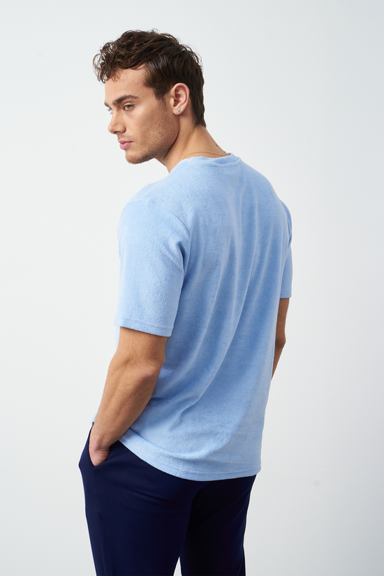 Terry Fabric Regular Fit Crew Neck T-Shirt