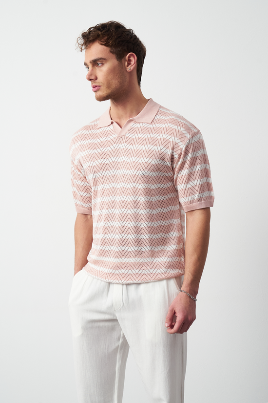 Striped Regular Fit Fine Knit Men's T-Shirt