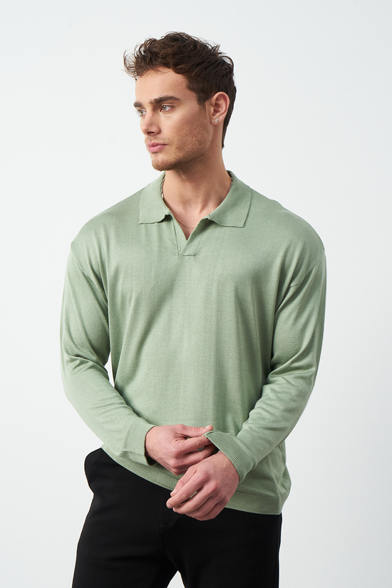 Long Sleeve Oversized Fine Knit Men’s Sweater