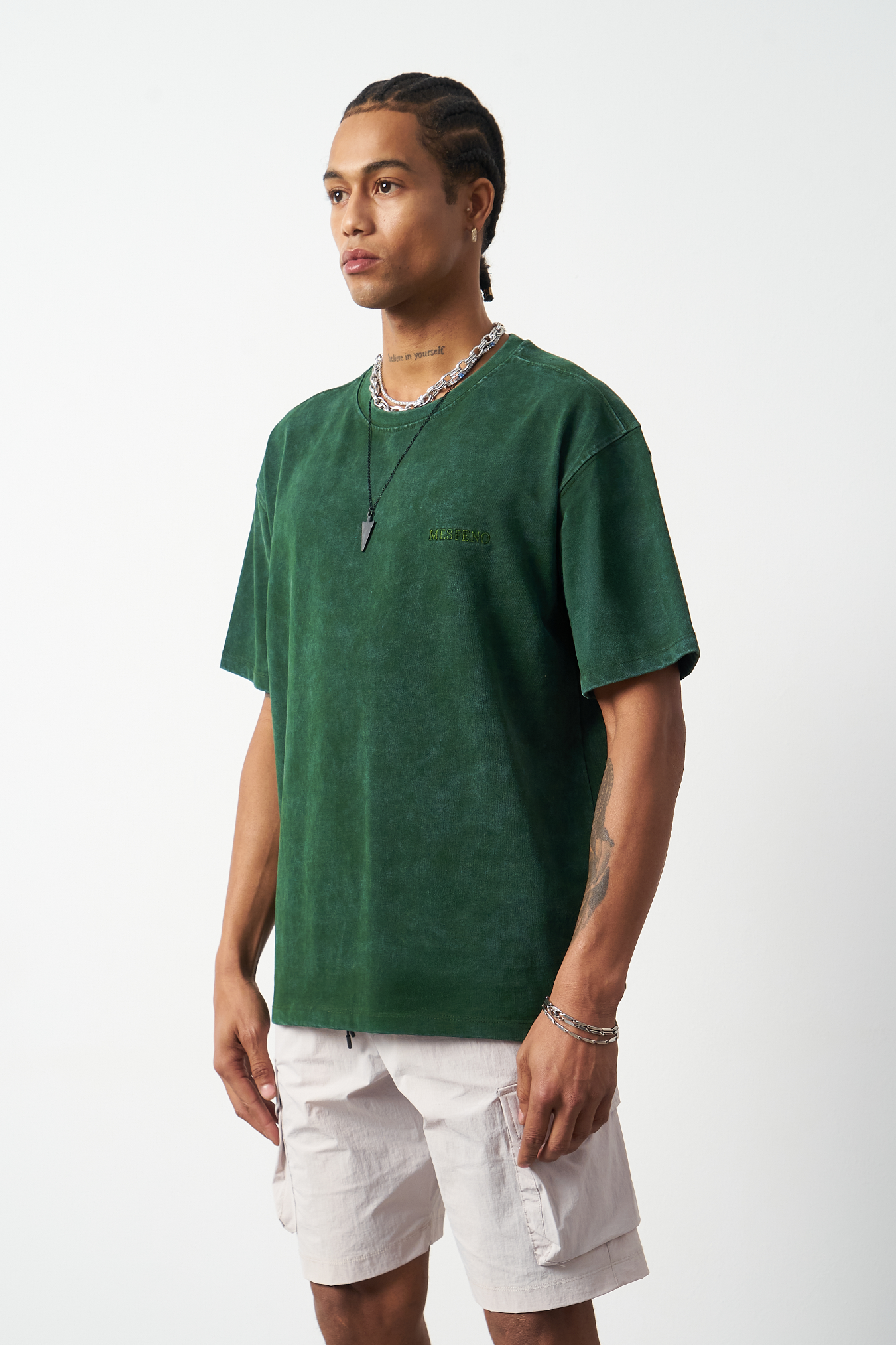 Distressed Washed Boxy Fit Premium T-Shirt
