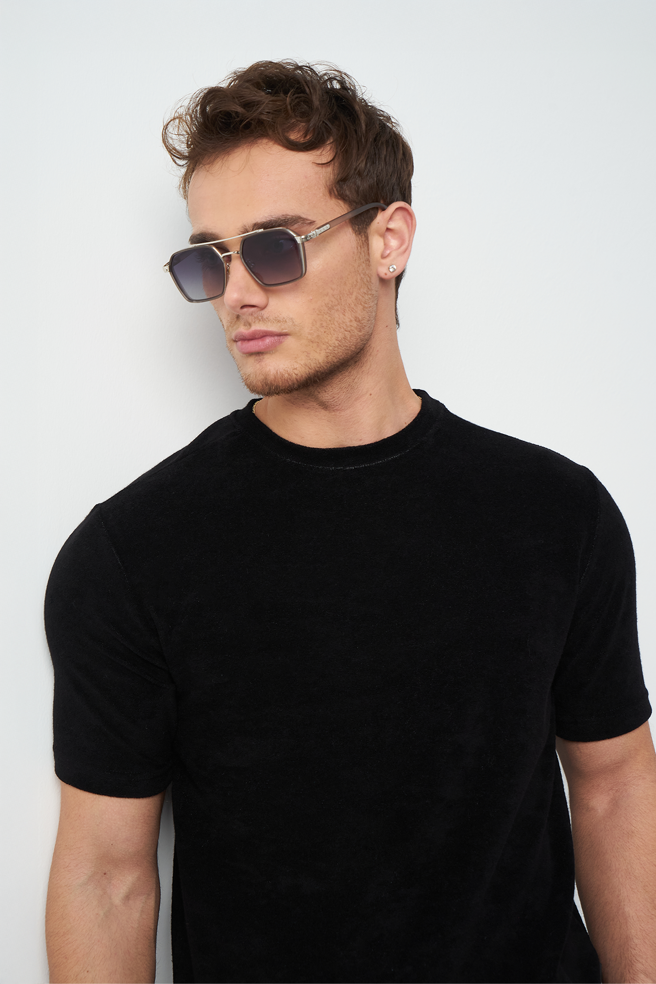Terry Fabric Regular Fit Crew Neck T-Shirt
