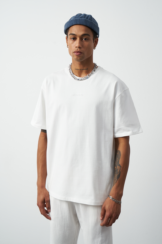 Front Printed Boxy Fit Crew Neck T-Shirt