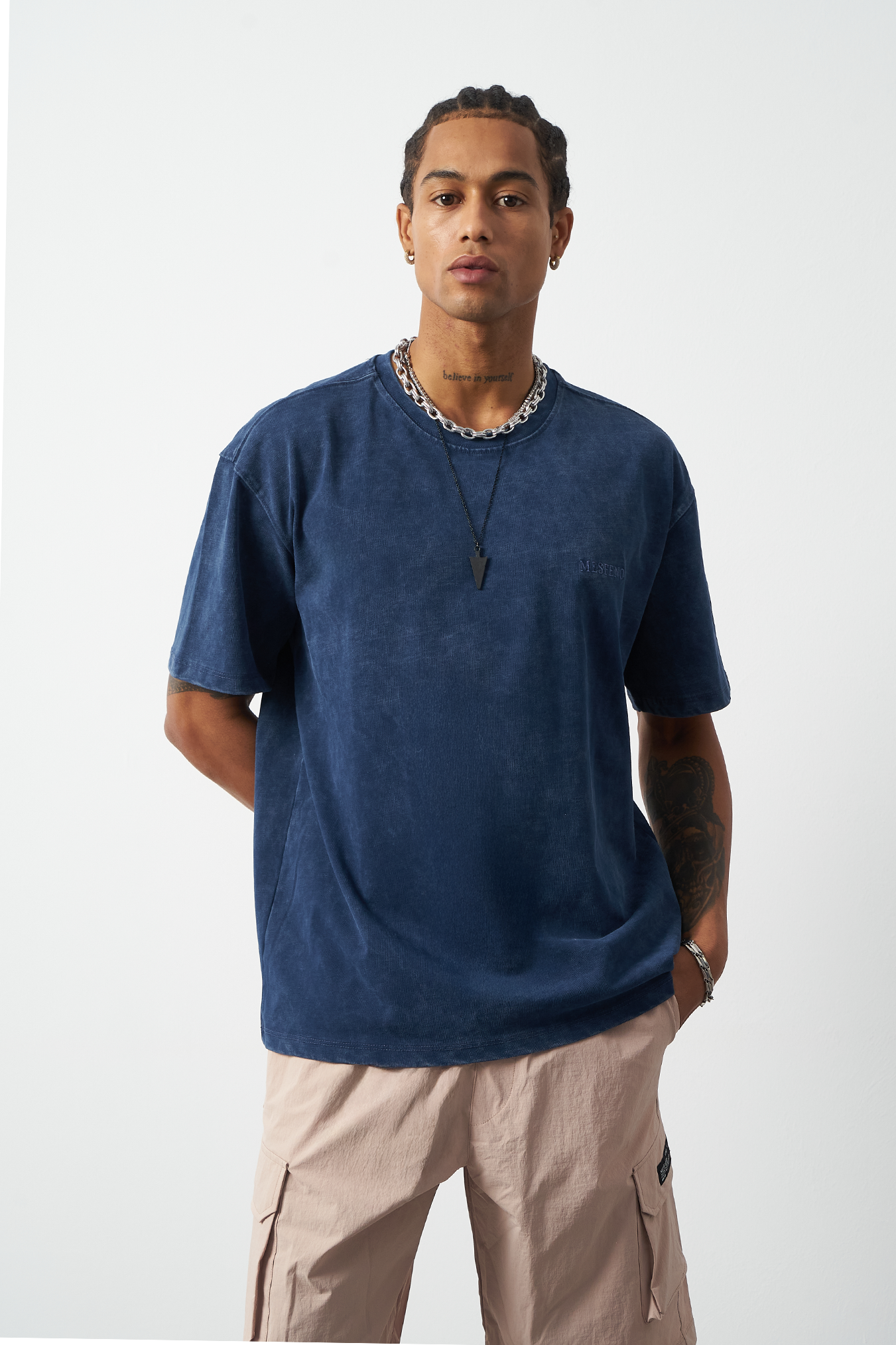 Distressed Washed Boxy Fit Premium T-Shirt