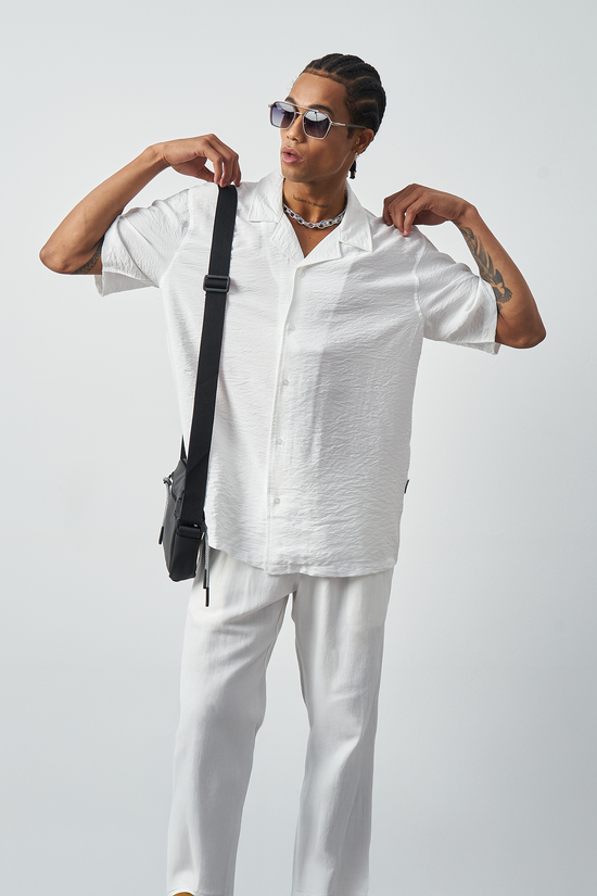 Oversized Thin Fabric Cuban Collar Men's Shirt
