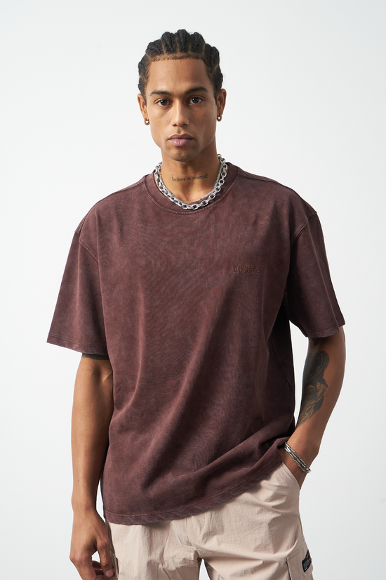 Distressed Washed Boxy Fit Premium T-Shirt