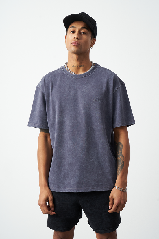 Distressed Washed Boxy Fit Premium T-Shirt