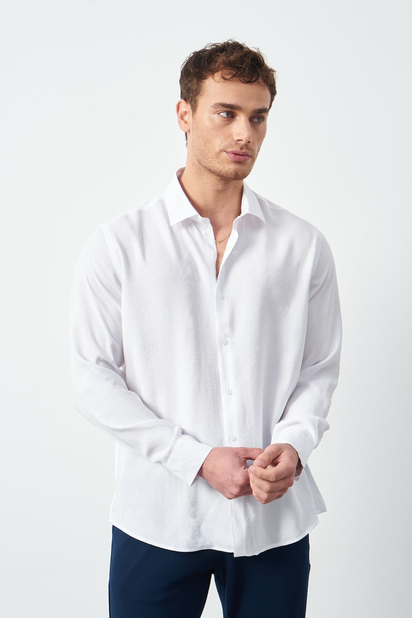 Modal Long Sleeve Relaxed Fit Men's Shirt
