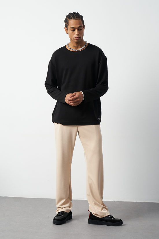 Oversized Long Sleeve Stretch Modal Men's T-Shirt