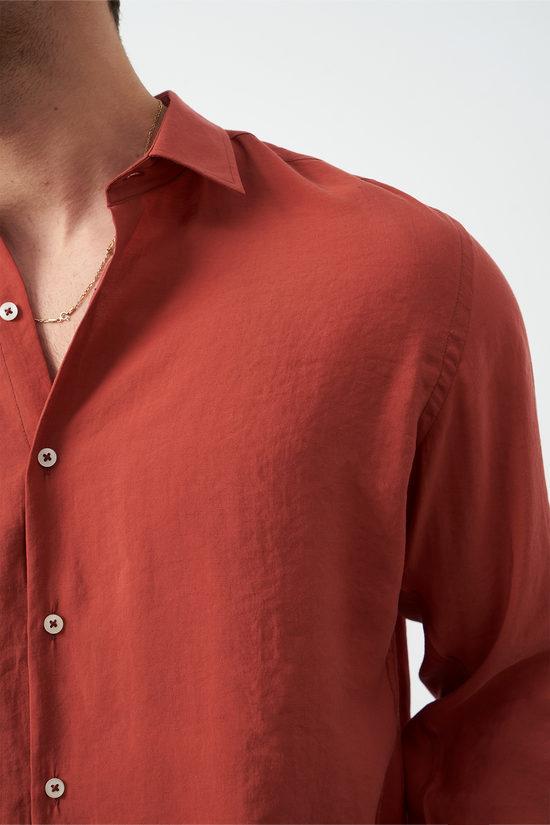 Modal Long Sleeve Relaxed Fit Men's Shirt
