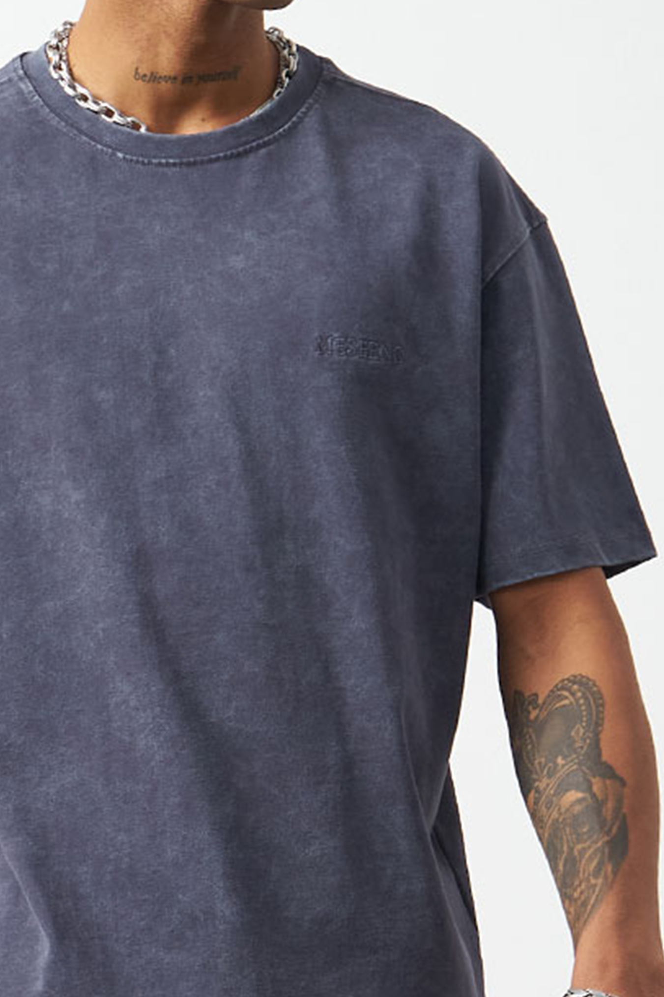 Distressed Washed Boxy Fit Premium T-Shirt