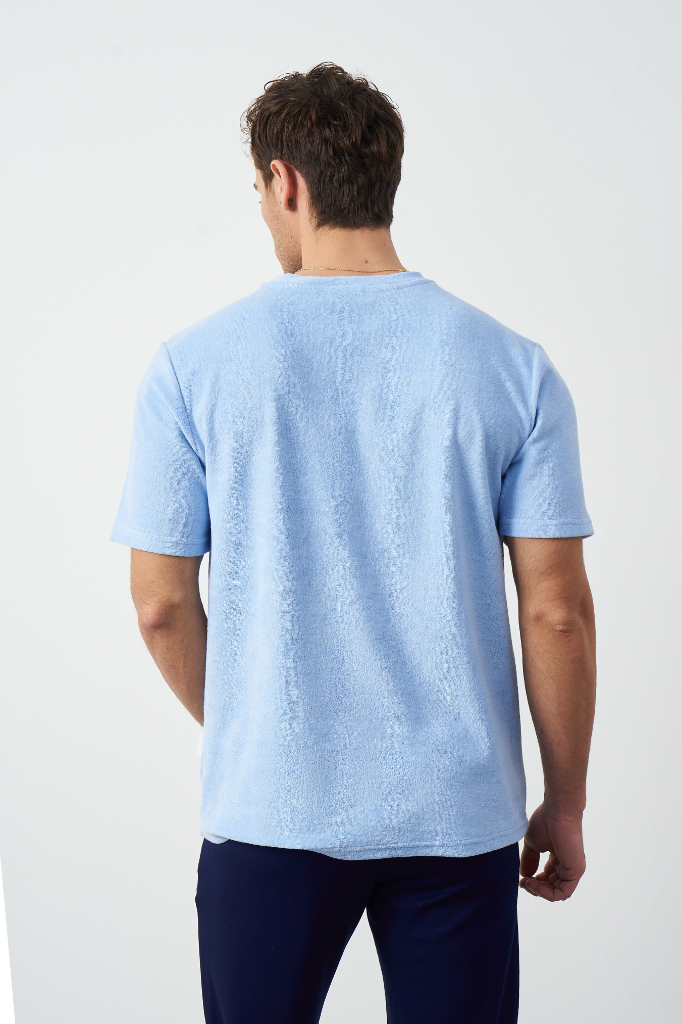 Terry Fabric Regular Fit Crew Neck T-Shirt