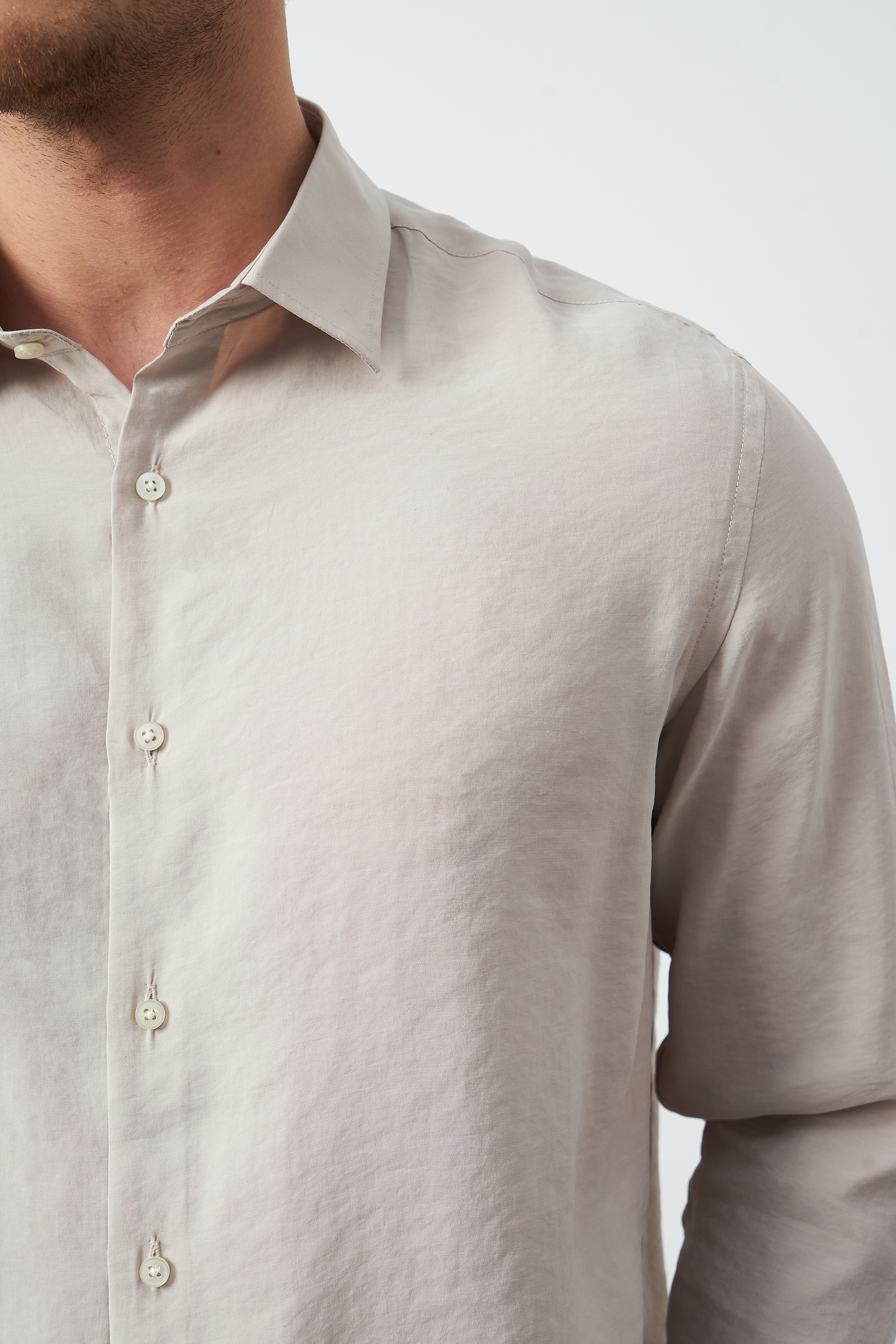 Modal Long Sleeve Relaxed Fit Men's Shirt