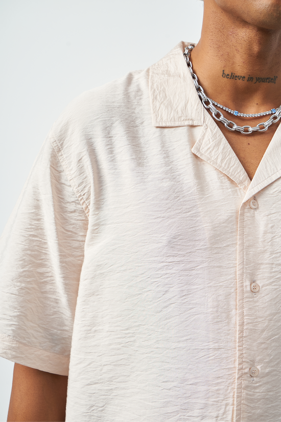 Oversized Thin Fabric Cuban Collar Men's Shirt