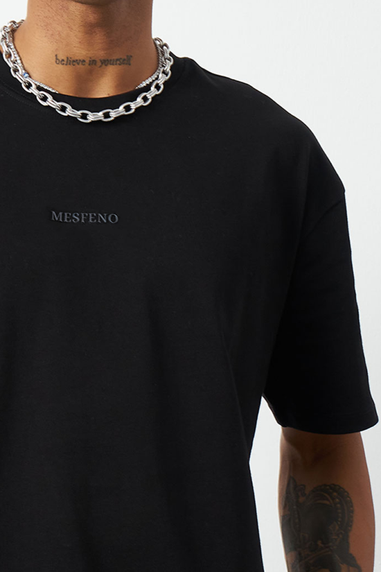 Front Printed Boxy Fit Crew Neck T-Shirt