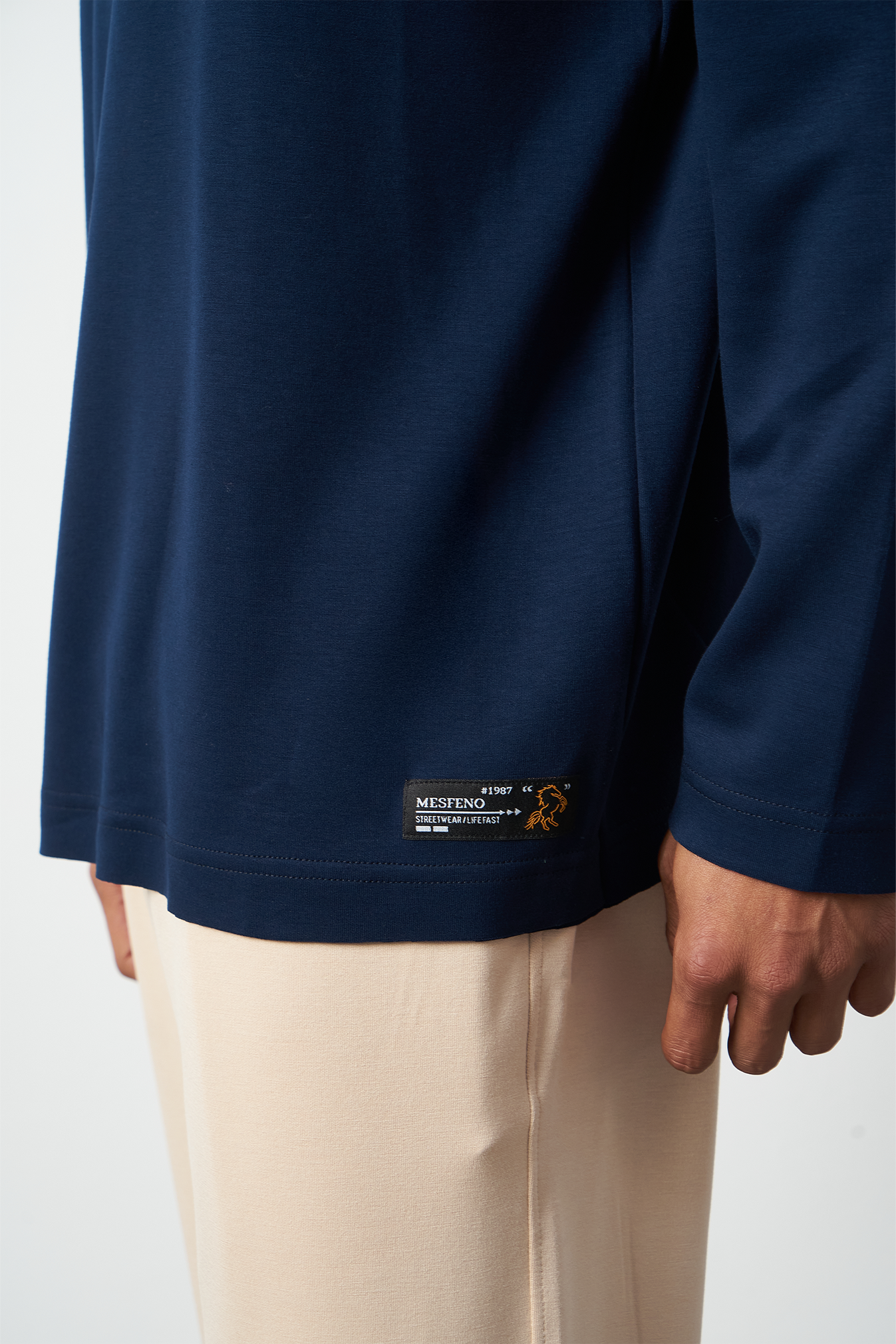 Oversized Long Sleeve Stretch Modal Men's T-Shirt