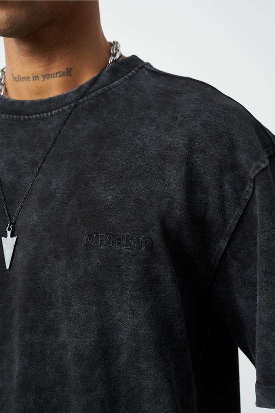 Distressed Washed Boxy Fit Premium T-Shirt
